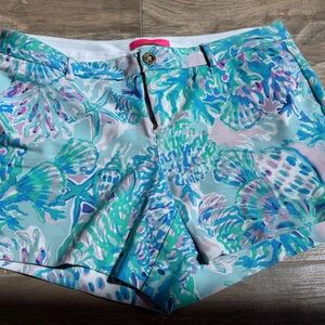 Lilly Pulitzer Callahan Pastel Seafoam & Mint Floral Print Shorts